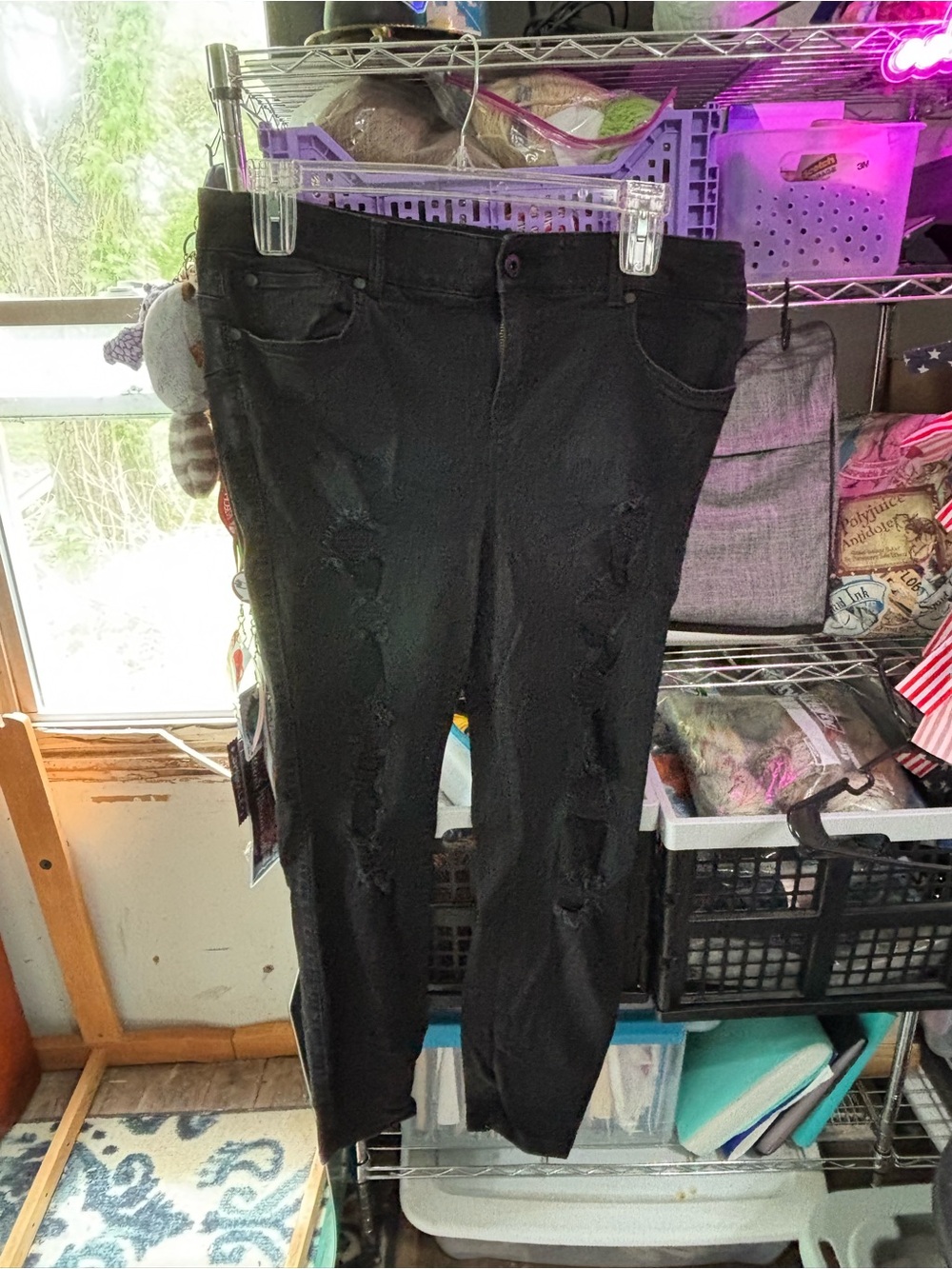 torrid Black Bombshell Skinny Distressed Jeans 18S